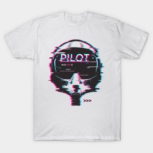 Jet Pilot Glitch Helmet T-Shirt